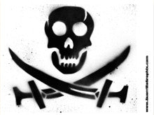 Pirate Skull Spraypaint Sticker