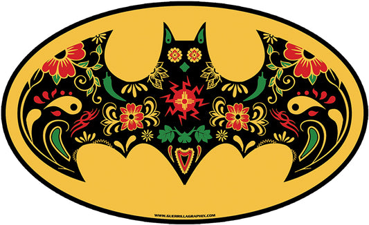 Sugar Skull Bat Vinyl Sticker | Guerrilla Graphix